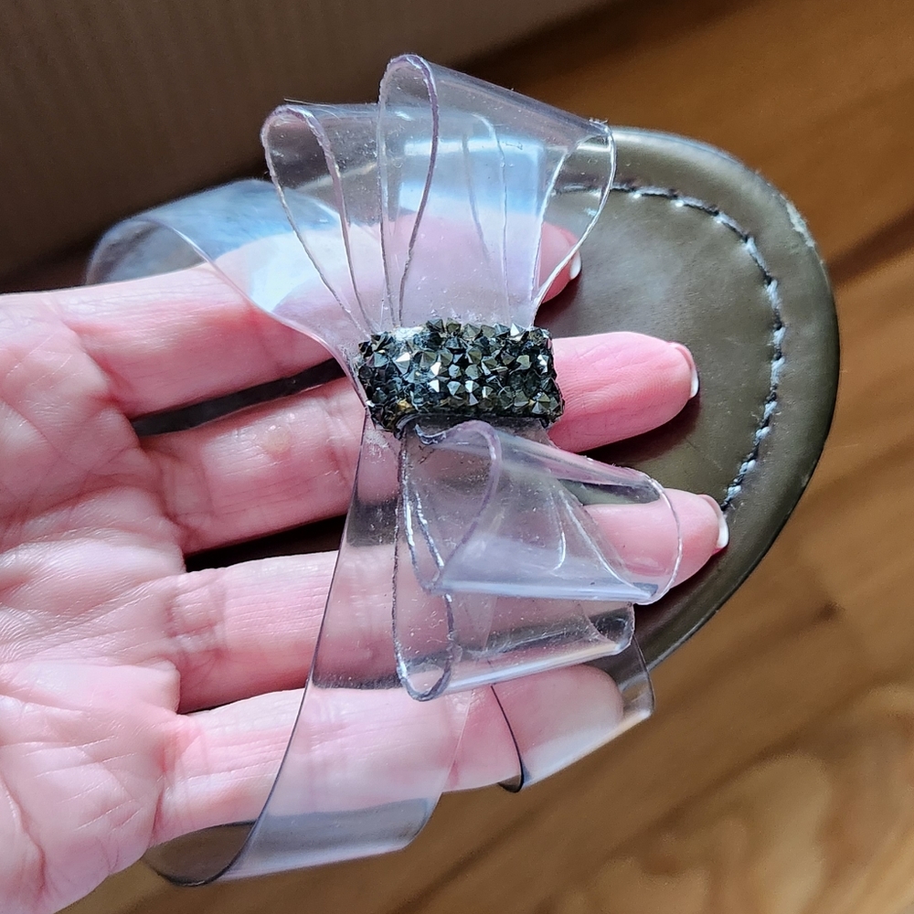Schutz Clear Flats With Bow